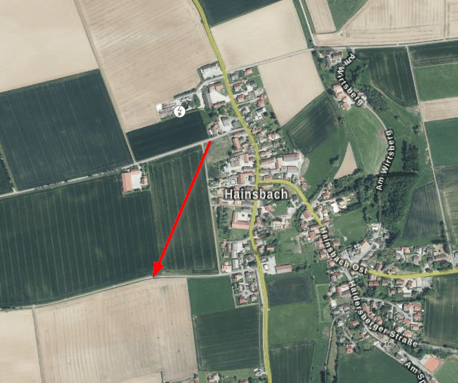 Hainsbach Bodenperspektive Richtung
